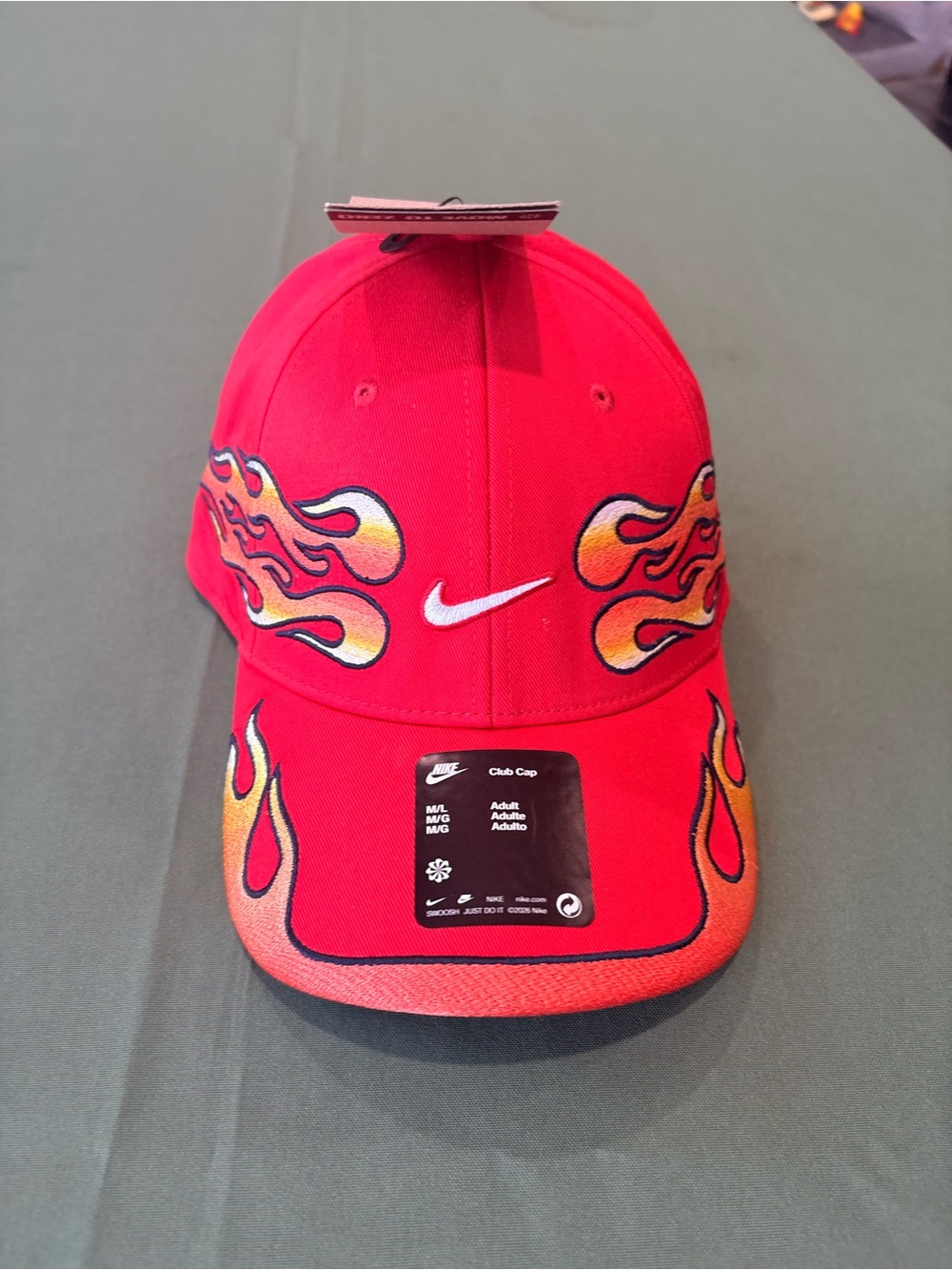Nike Red Flame Club Cap with Embroidered Swoosh